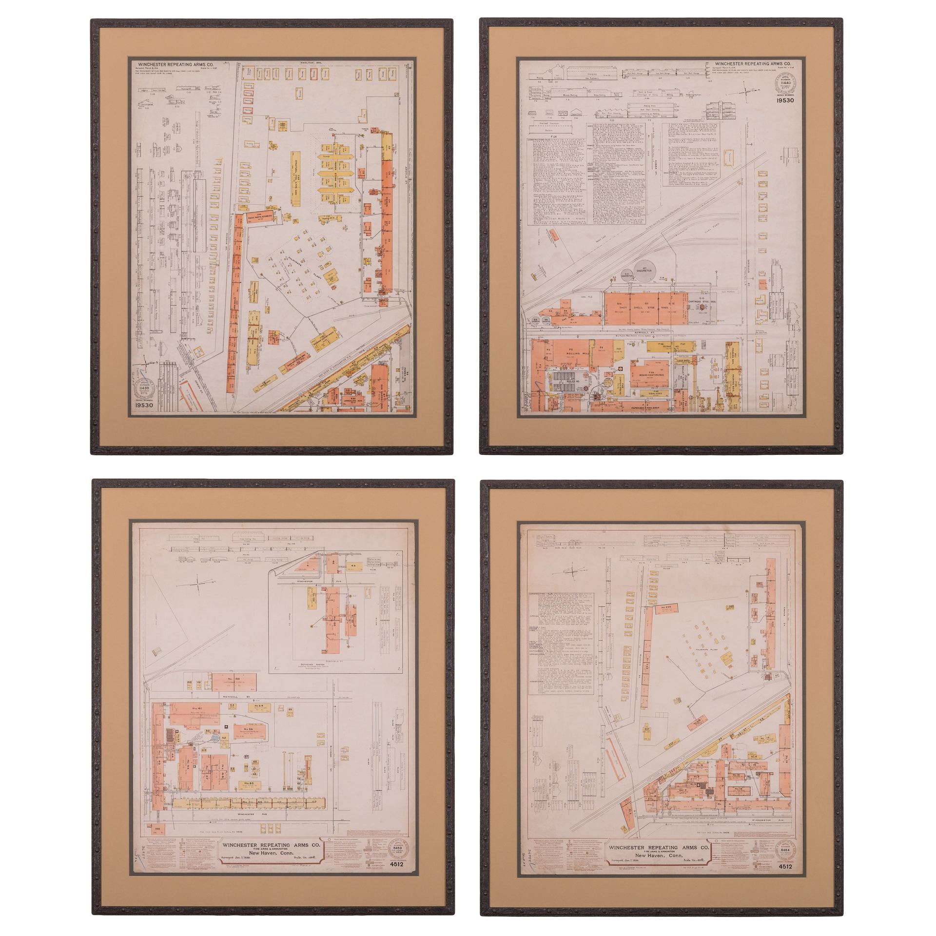 Winchester Repeating Arms Company Factory Survey, c.1899 - Set of 4