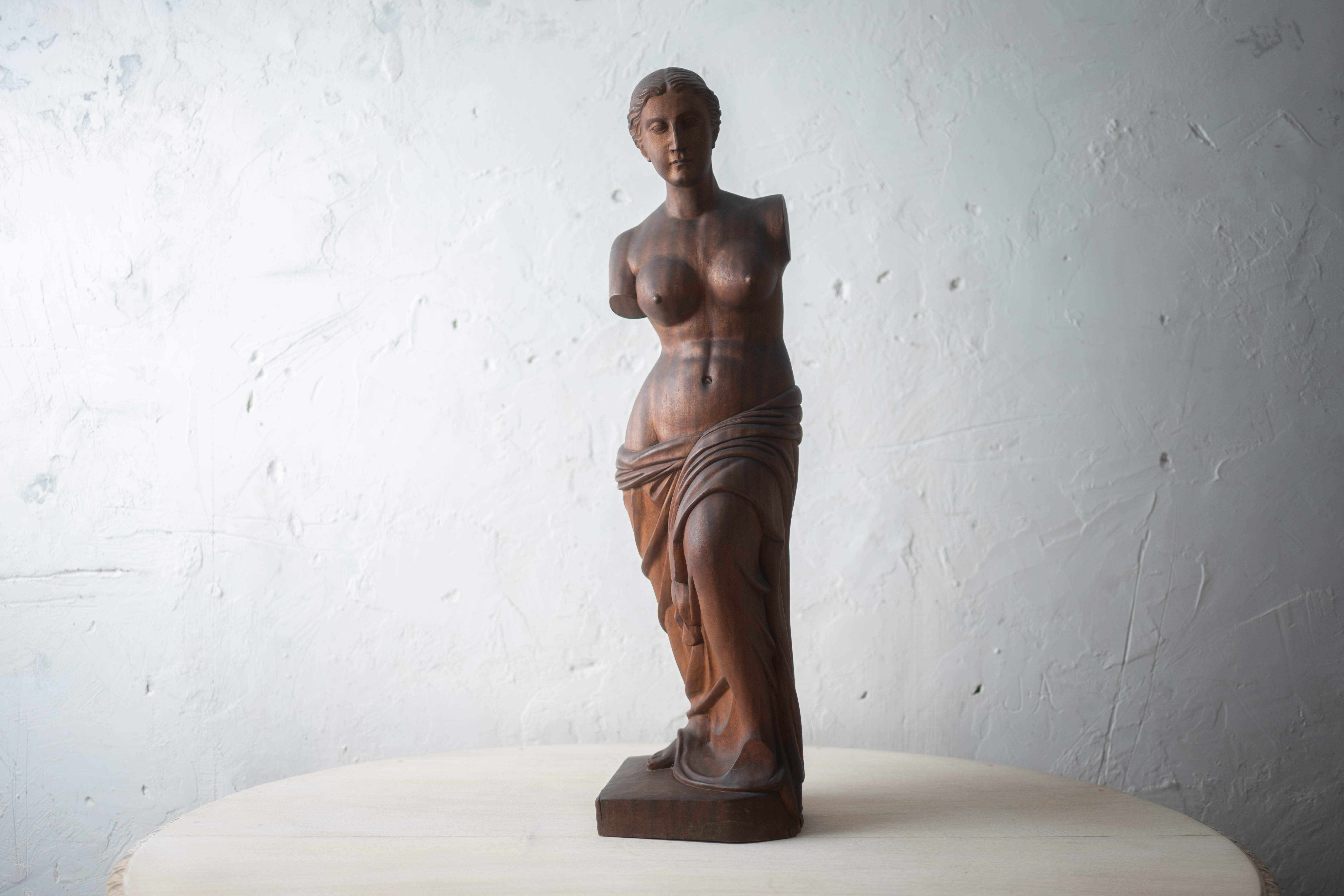 Carved Wood Venus, Mid 20th Century