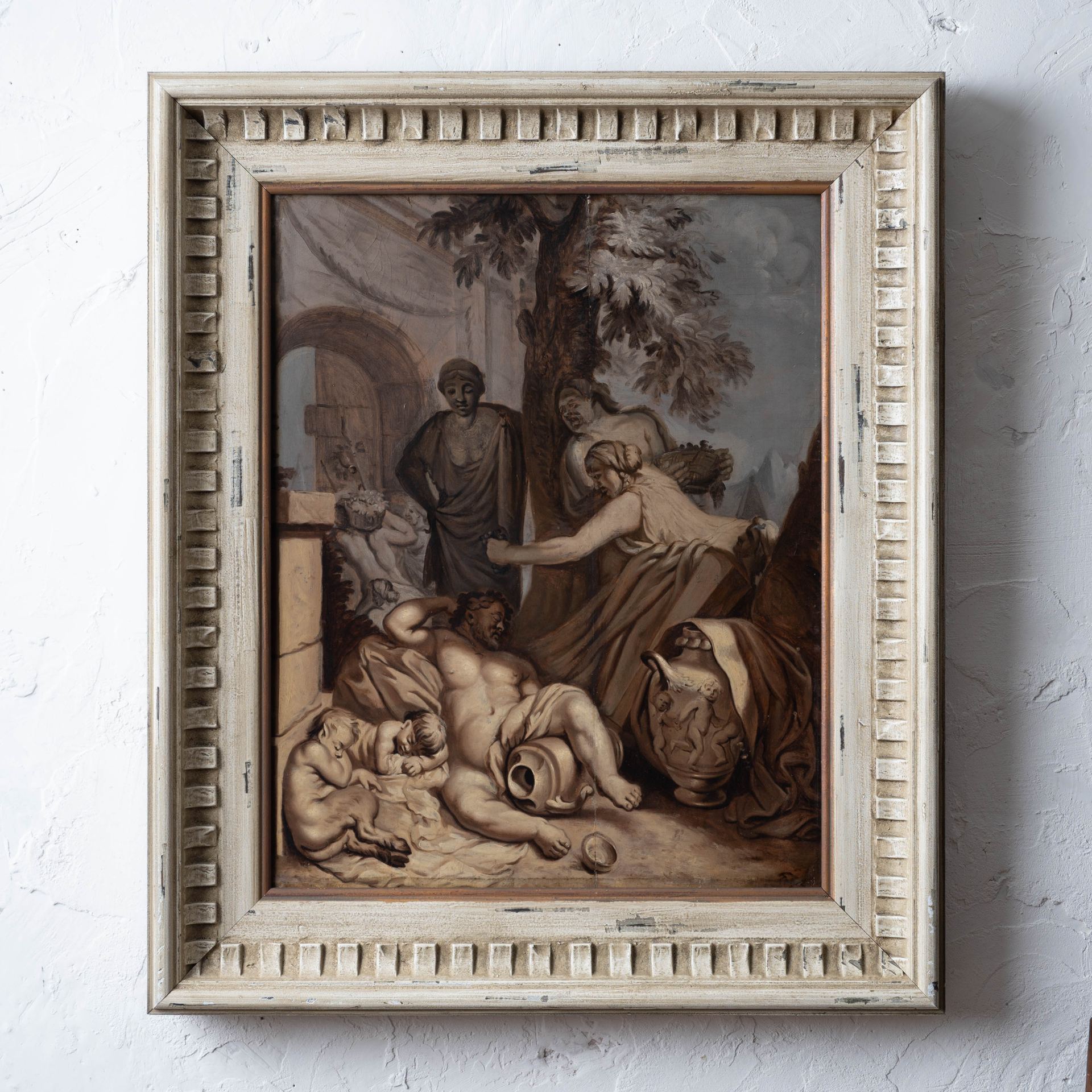 Dutch School Optical Grisaille of Drunken Silenus after Lairesse, c. 1800